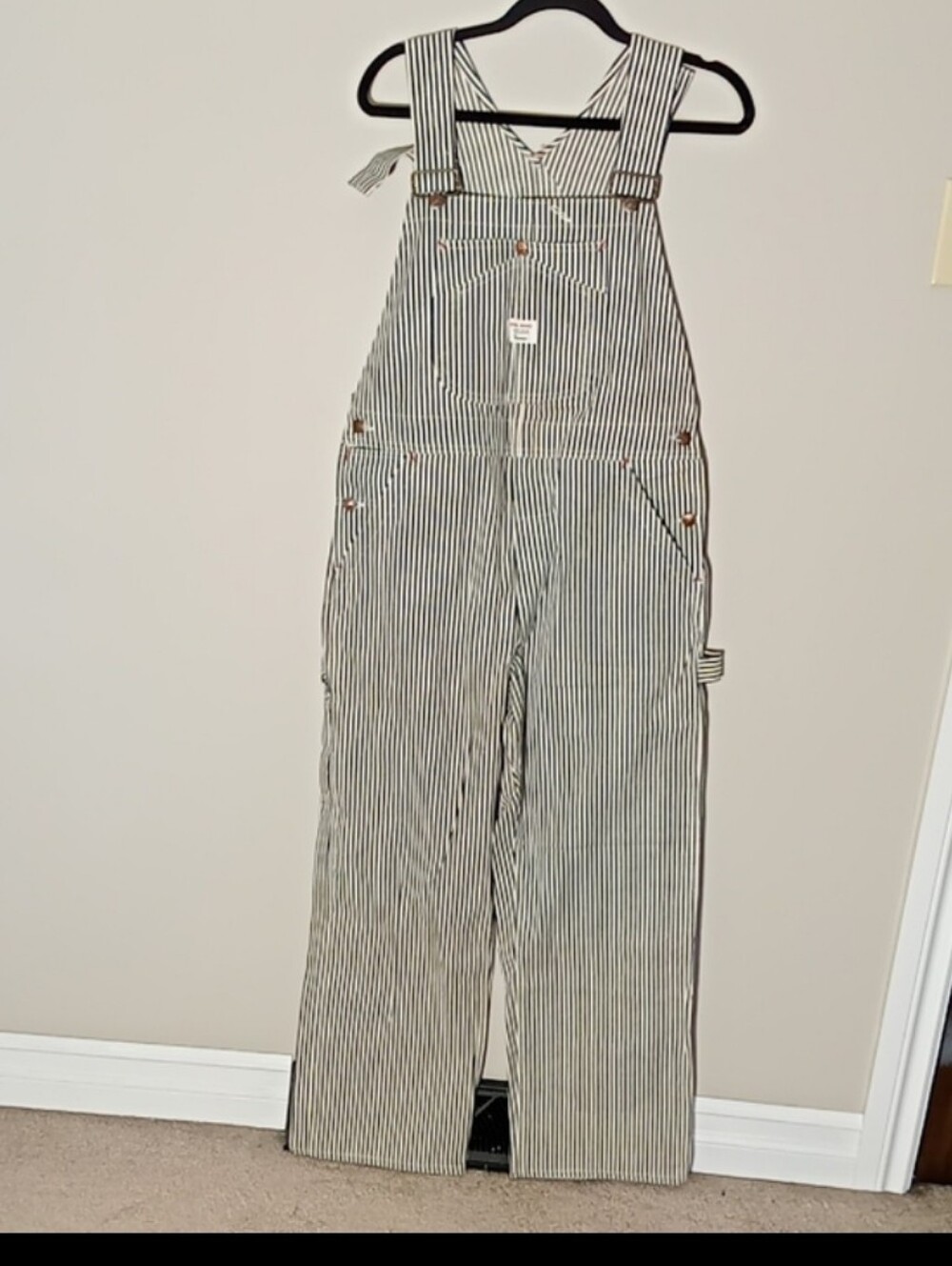 Vintage Big Mac Penneys Blue/Cream Overalls W 19" L 59" - Picture 5 of 16